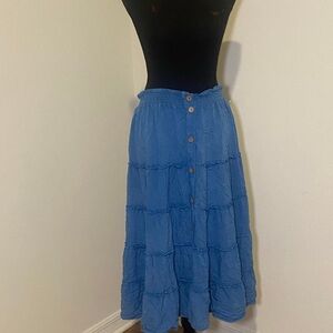 Blue‎ Button-Down Women's Skirt